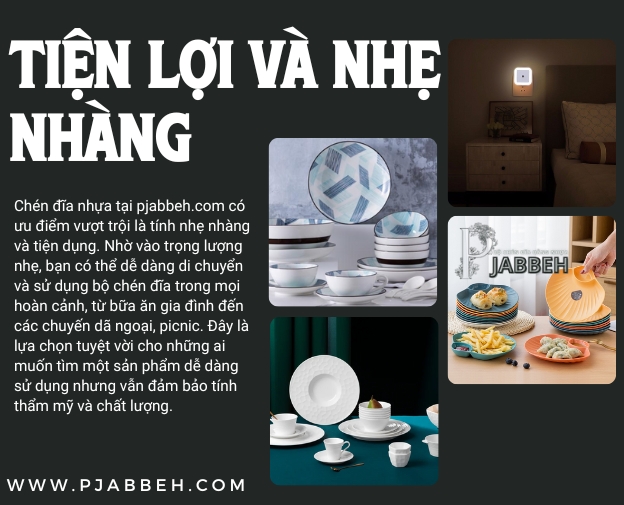 Giới Thiệu BỘ CHÉN ĐĨA BẰNG NHỰA PJABBEH